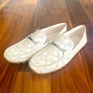 Coach Collapsible Heel Leather Chain Driver Loafers